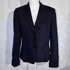 VTG Talbots Italian Fabric Black Blazer Size 8 Career Office
